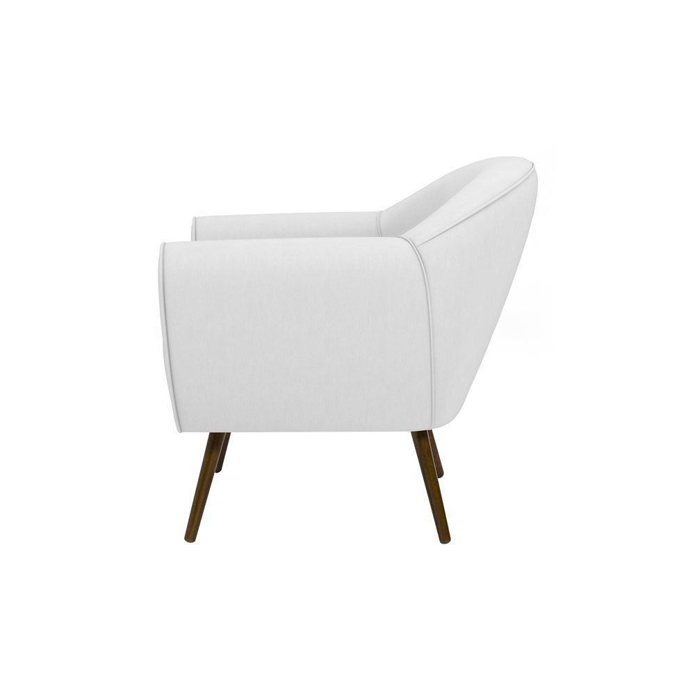 Poltrona Decorativa Sacha PU Sintético Branco G15 - Gran Belo