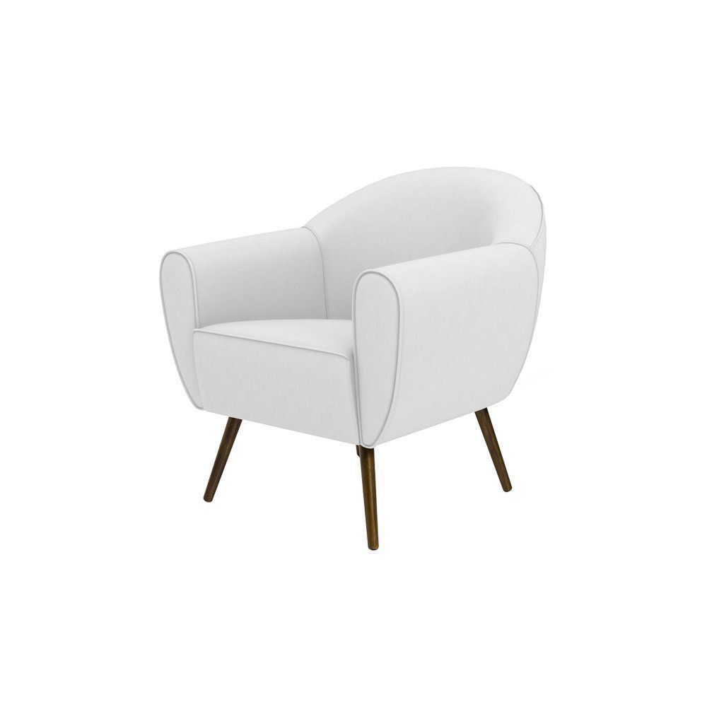 Poltrona Decorativa Sacha PU Sintético Branco G15 - Gran Belo