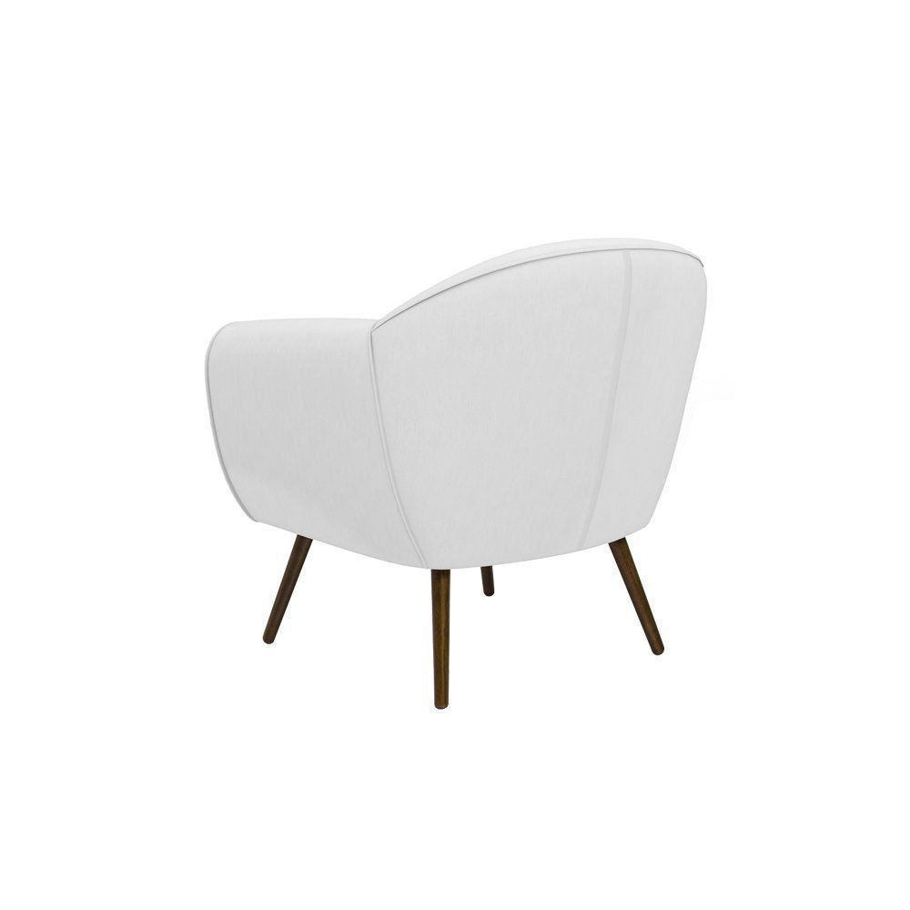 Poltrona Decorativa Sacha PU Sintético Branco G15 - Gran Belo