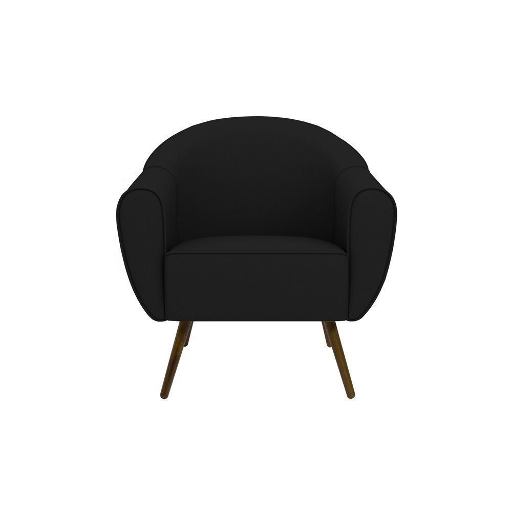 Poltrona Decorativa Sacha PU Sintético Preto G15 - Gran Belo
