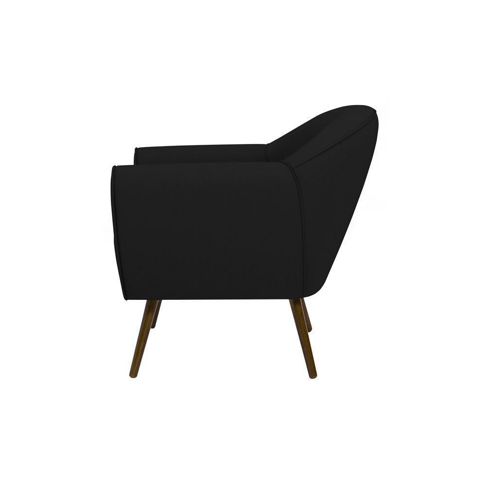 Poltrona Decorativa Sacha PU Sintético Preto G15 - Gran Belo