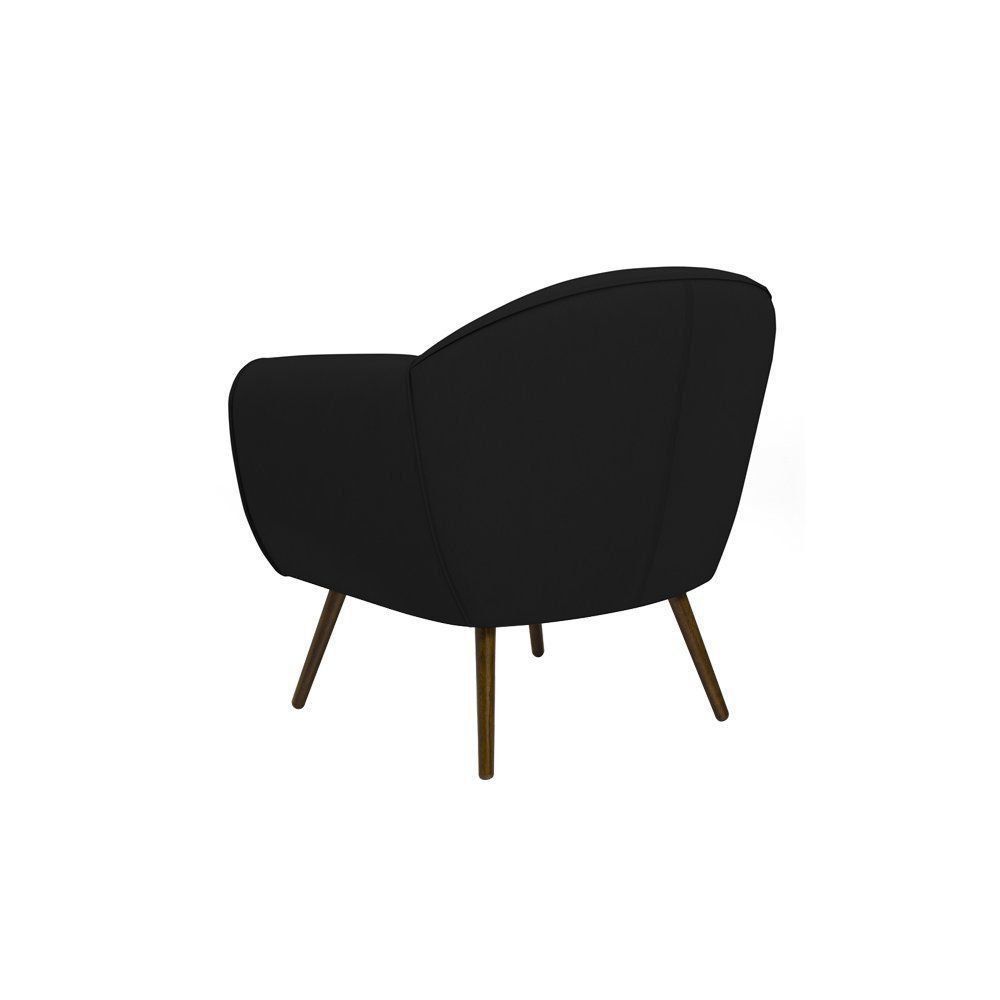 Poltrona Decorativa Sacha PU Sintético Preto G15 - Gran Belo
