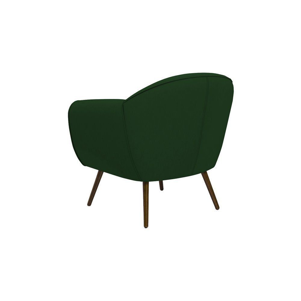 Poltrona Decorativa Sacha Veludo Verde G15 - Gran Belo