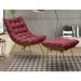 Poltrona Decorativa Sala de Estar Abel Base de Ferro Dourada Suede Bordô G41 - Gran Belo