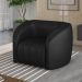 Poltrona Decorativa Sala de Estar Adam PU Preto G45 - Gran Belo