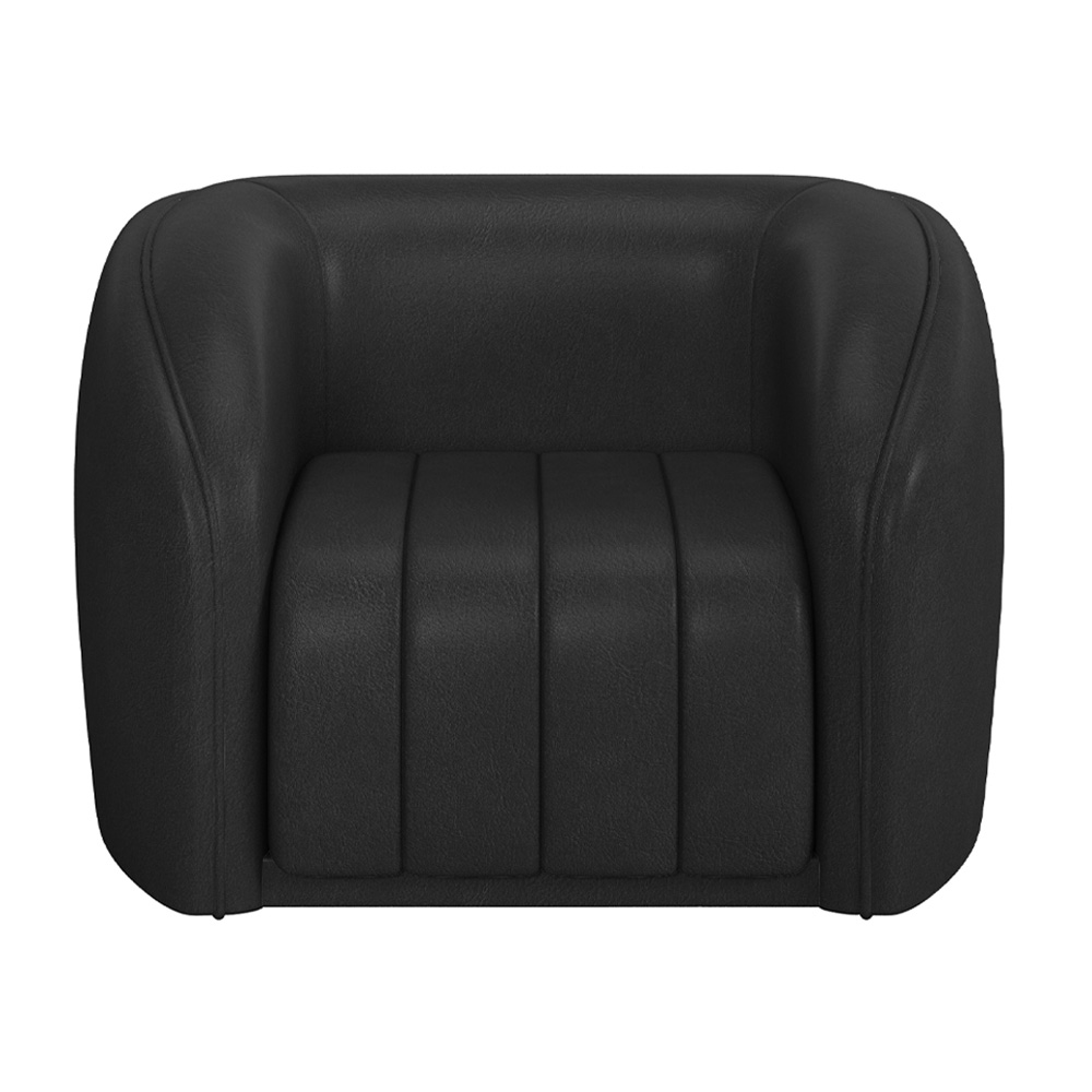 Poltrona Decorativa Sala de Estar Adam PU Preto G45 - Gran Belo