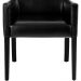 Poltrona Decorativa Sala de Estar Base Madeira Preto Liverpool PU Sintético Preto G15 - Gran Belo