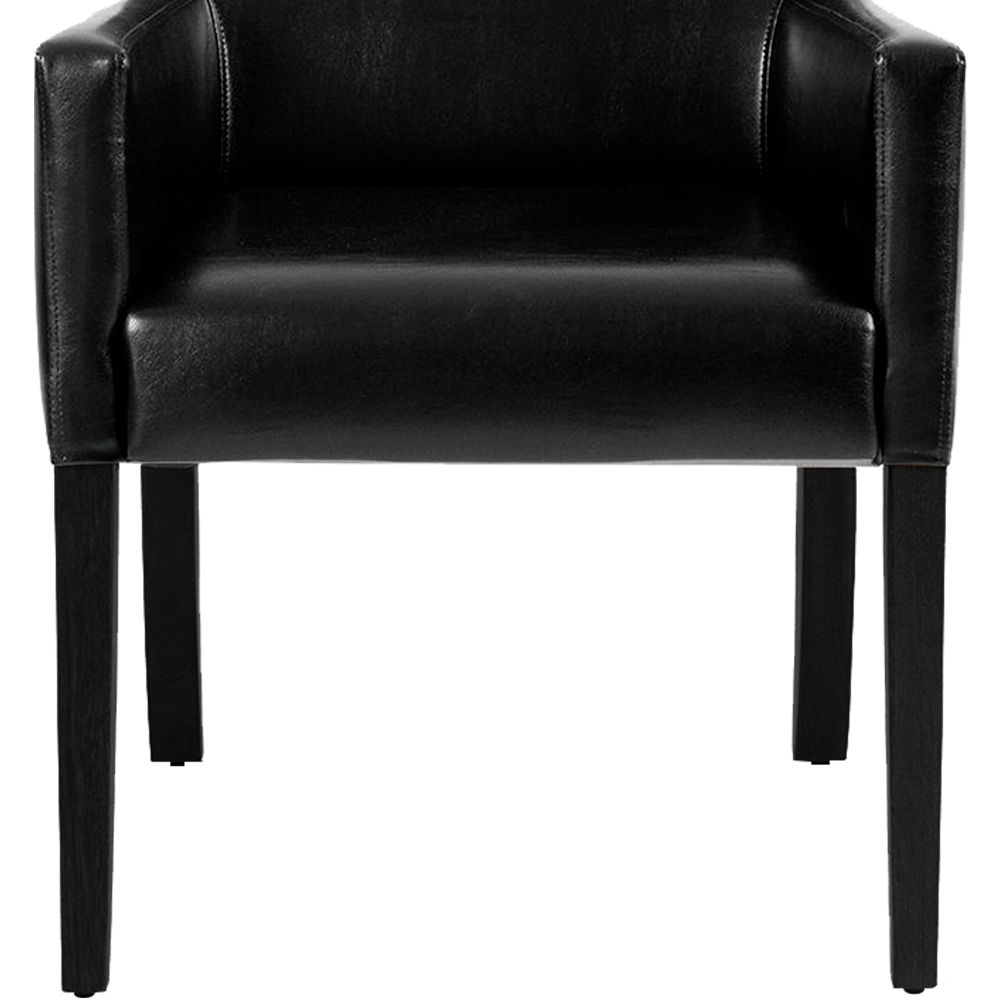 Poltrona Decorativa Sala de Estar Base Madeira Preto Liverpool PU Sintético Preto G15 - Gran Belo