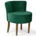Poltrona Decorativa Sala de Estar Base de Madeira Ayla Veludo Verde G15 - Gran Belo