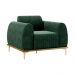 Poltrona Decorativa Sala de Estar Base de Madeira Euro Veludo Verde G15 - Gran Belo