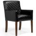 Poltrona Decorativa Sala de Estar Base de Madeira Liverpool PU Sintético Preto Tressê G15 - Gran Belo