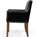 Poltrona Decorativa Sala de Estar Base de Madeira Liverpool PU Sintético Preto Tressê G15 - Gran Belo