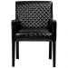 Poltrona Decorativa Sala de Estar Base de Madeira Preto Liverpool PU Sintético Preto Tressê G15 - Gran Belo