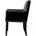 Poltrona Decorativa Sala de Estar Base de Madeira Preto Liverpool PU Sintético Preto Tressê G15 - Gran Belo