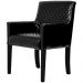 Poltrona Decorativa Sala de Estar Base de Madeira Preto Liverpool PU Sintético Preto Tressê G15 - Gran Belo