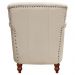 Poltrona Decorativa Sala de Estar Brunei Pés Madeira Couro Of White G58 - Gran Belo