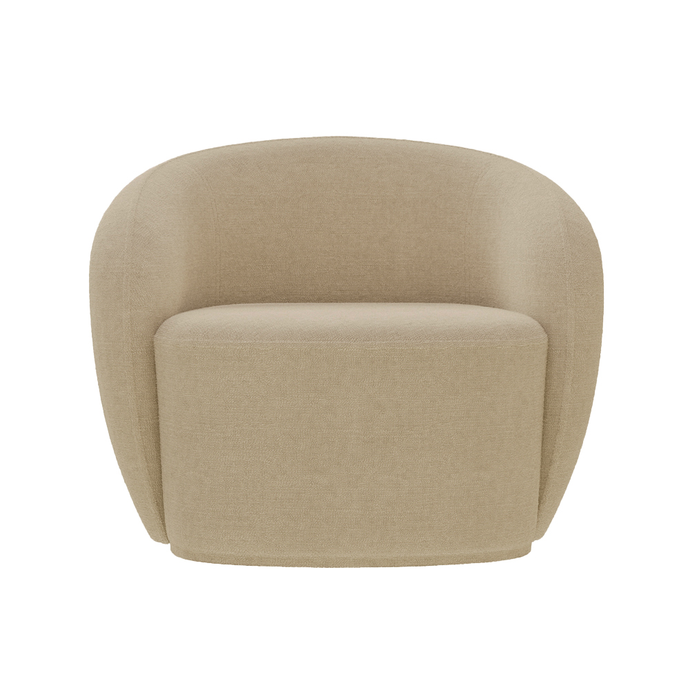 Poltrona Decorativa Sala de Estar Íbis Encosto Fixo Bouclê Bege G33 - Gran Belo
