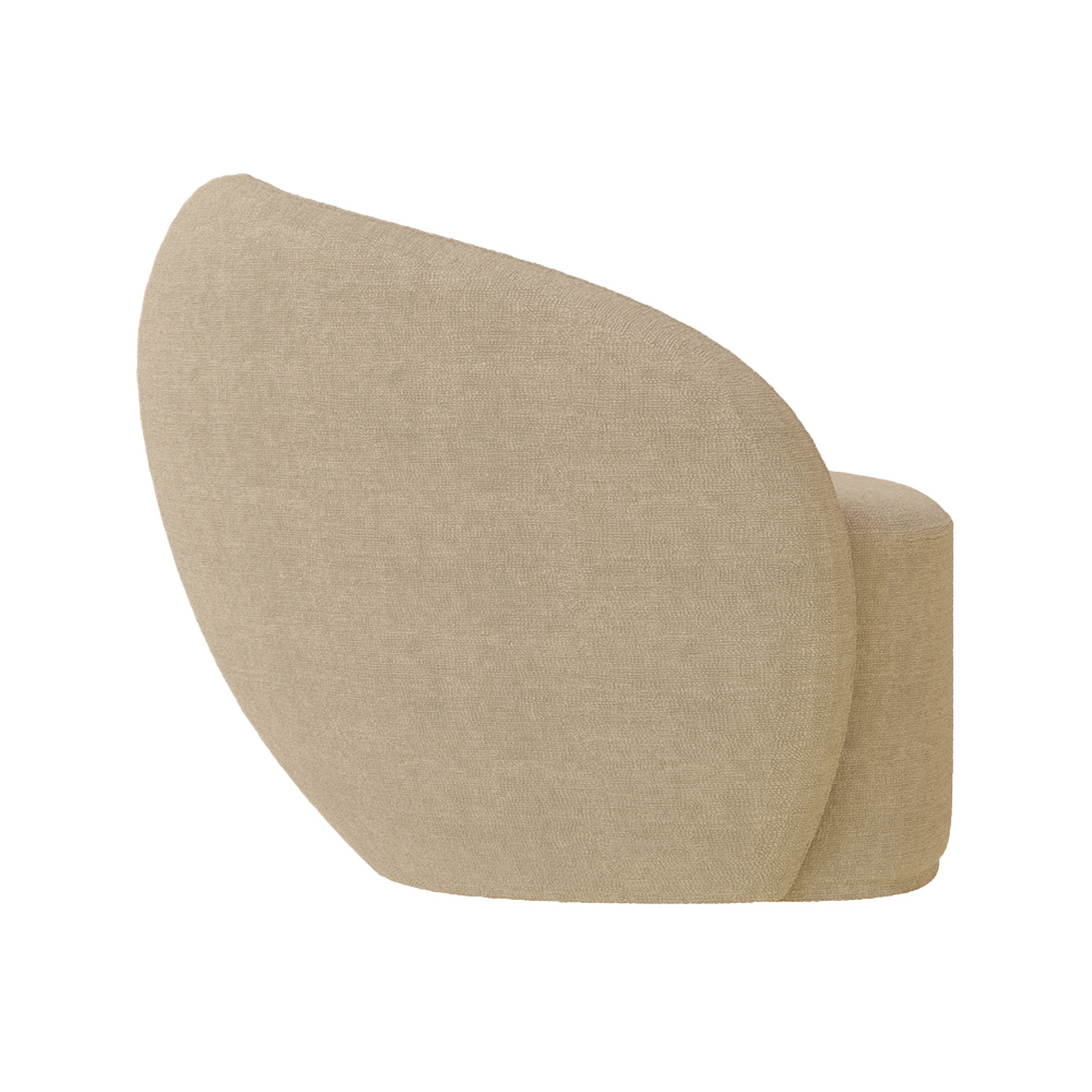 Poltrona Decorativa Sala de Estar Íbis Encosto Fixo Bouclê Bege G33 - Gran Belo
