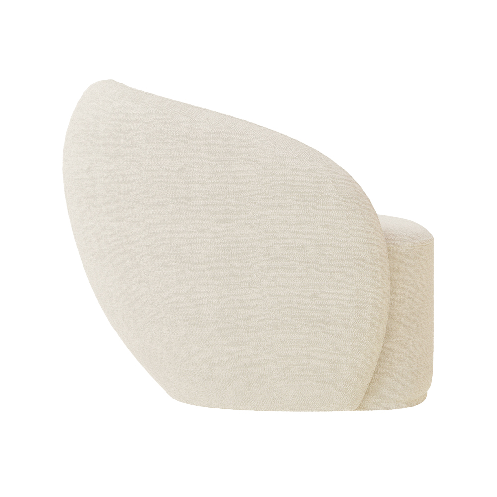 Poltrona Decorativa Sala de Estar Íbis Encosto Fixo Bouclê Off White G33 - Gran Belo
