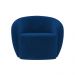 Poltrona Decorativa Sala de Estar Íbis Encosto Fixo Veludo Azul Marinho G33 - Gran Belo