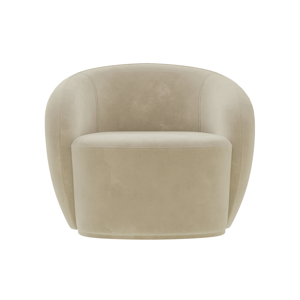 Poltrona Decorativa Sala de Estar Íbis Encosto Fixo Veludo Bege G33 - Gran Belo