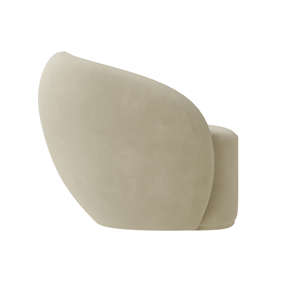 Poltrona Decorativa Sala de Estar Íbis Encosto Fixo Veludo Bege G33 - Gran Belo