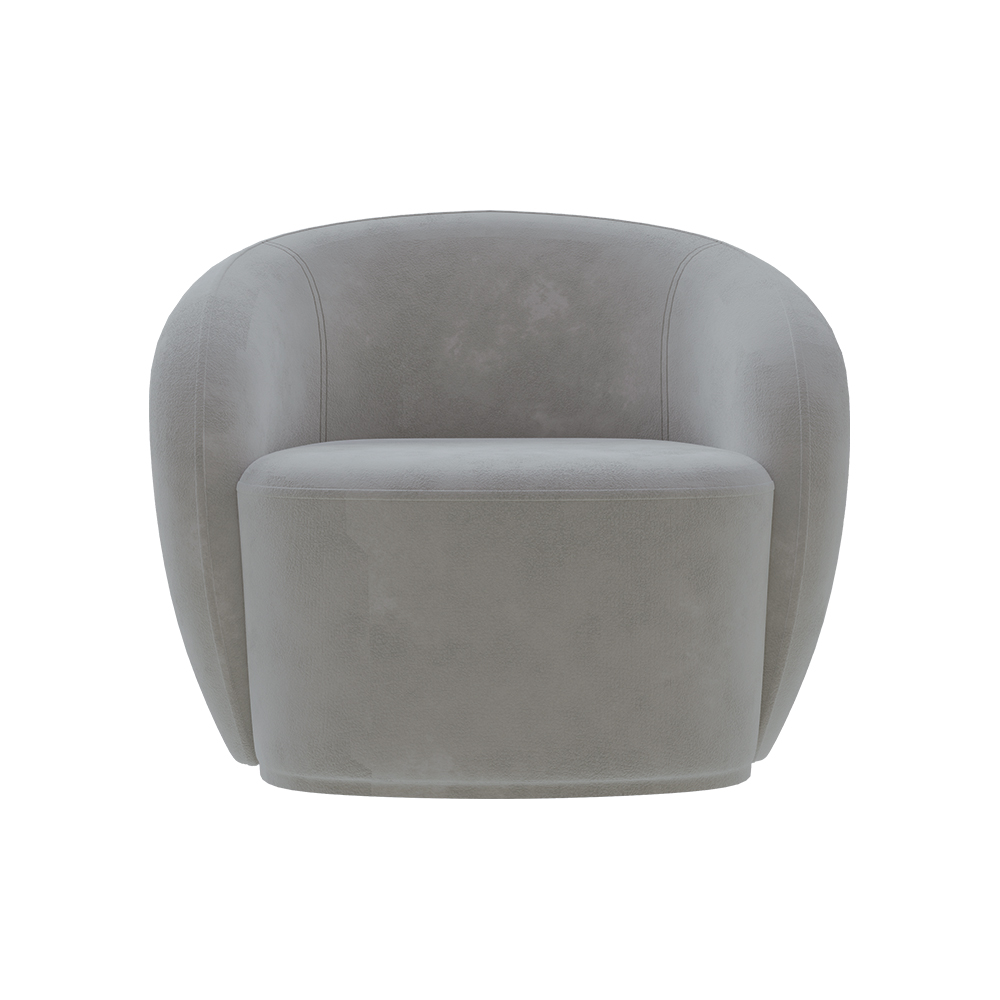 Poltrona Decorativa Sala de Estar Íbis Encosto Fixo Veludo Cinza G33 - Gran Belo