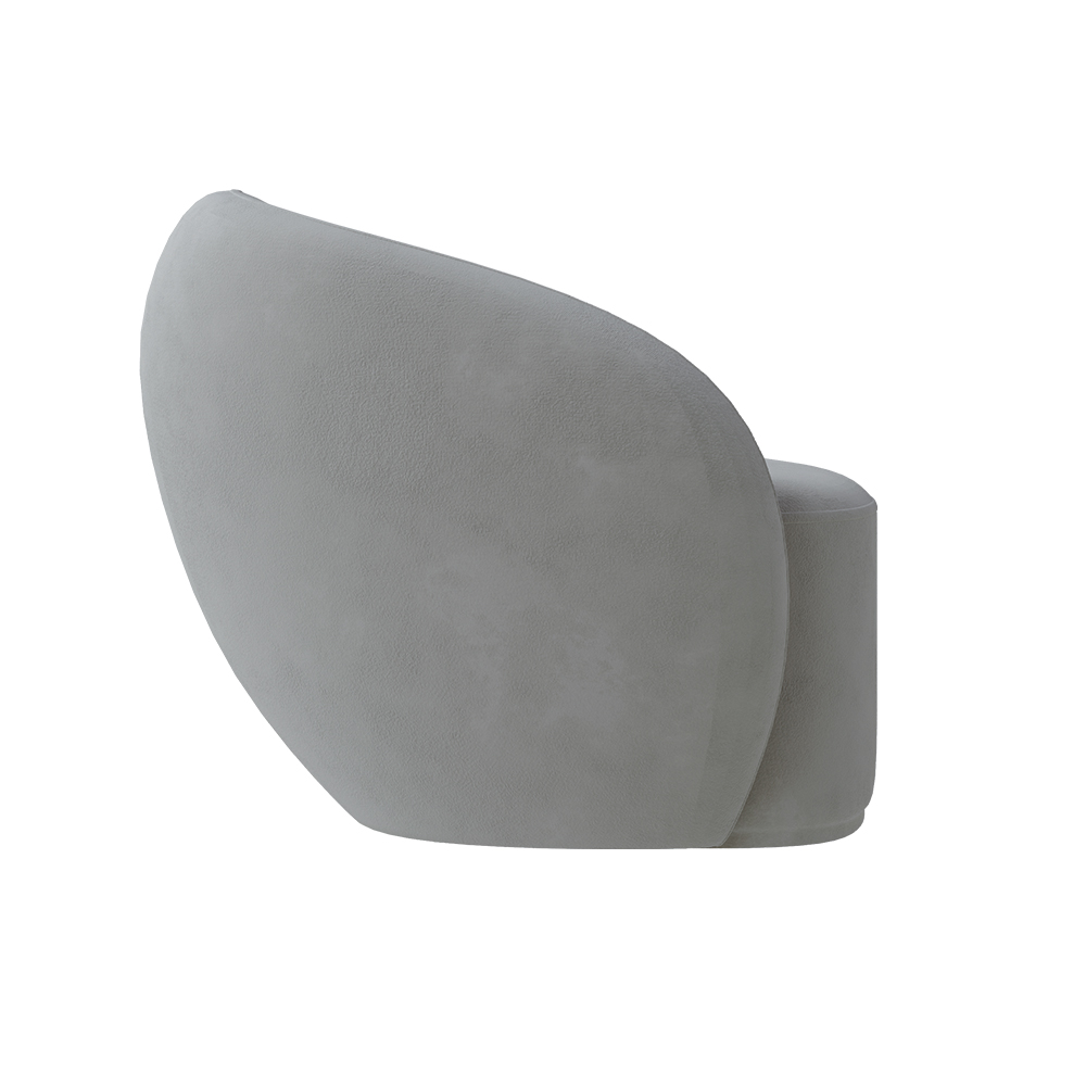 Poltrona Decorativa Sala de Estar Íbis Encosto Fixo Veludo Cinza G33 - Gran Belo