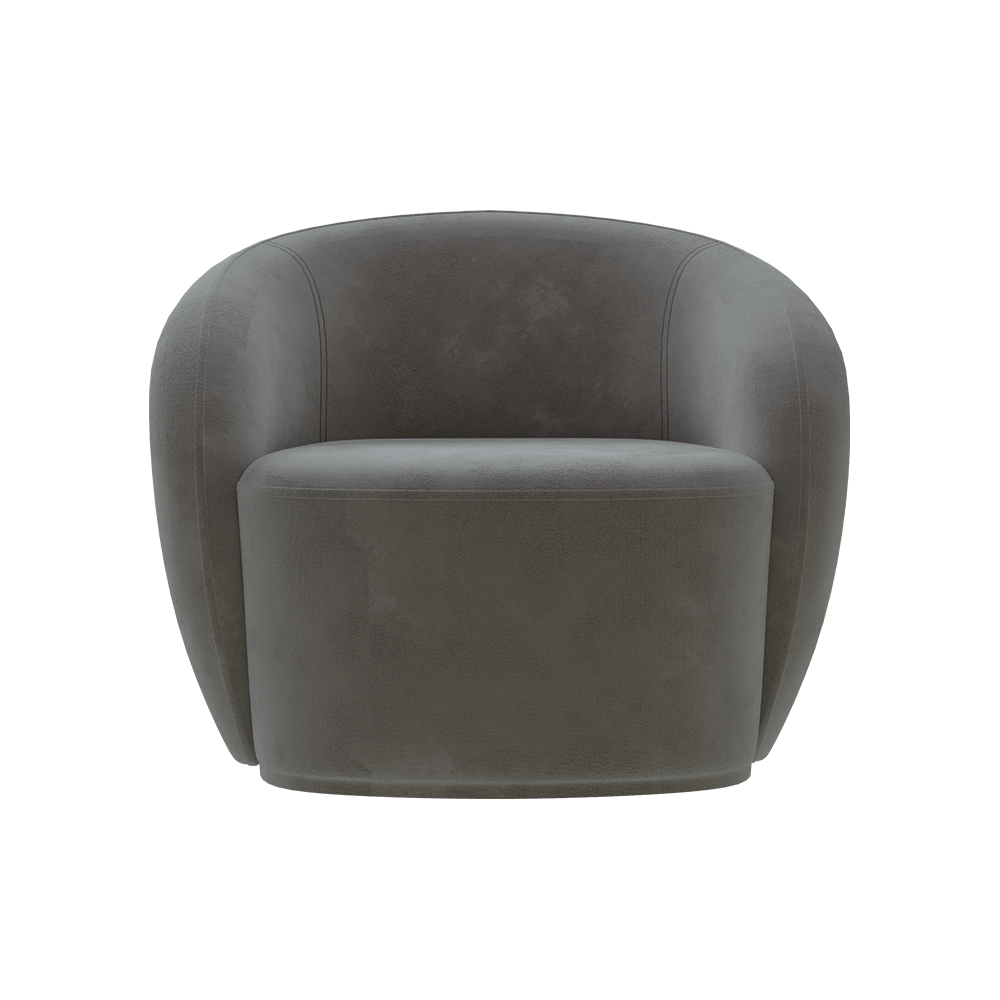 Poltrona Decorativa Sala de Estar Íbis Encosto Fixo Veludo Grafite G33 - Gran Belo
