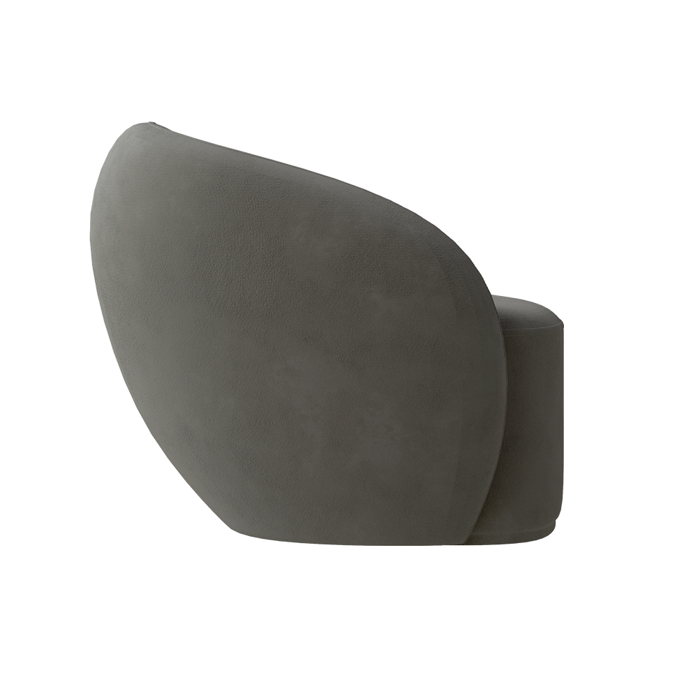 Poltrona Decorativa Sala de Estar Íbis Encosto Fixo Veludo Grafite G33 - Gran Belo