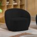 Poltrona Decorativa Sala de Estar Íbis Encosto Fixo Veludo Preto G33 - Gran Belo