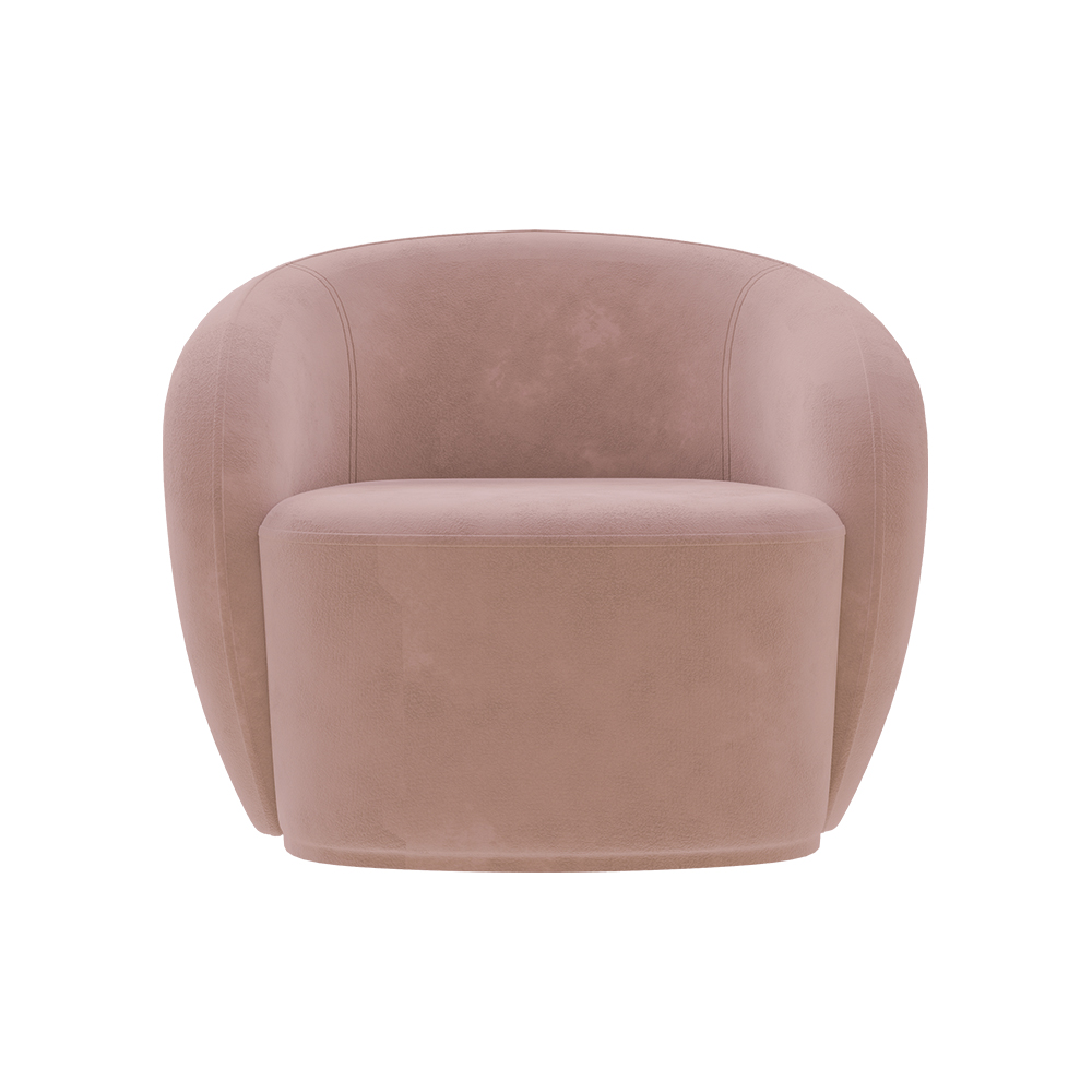 Poltrona Decorativa Sala de Estar Íbis Encosto Fixo Veludo Rosê G33 - Gran Belo