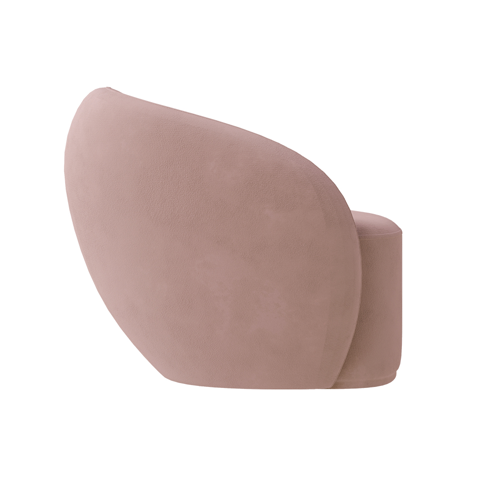 Poltrona Decorativa Sala de Estar Íbis Encosto Fixo Veludo Rosê G33 - Gran Belo