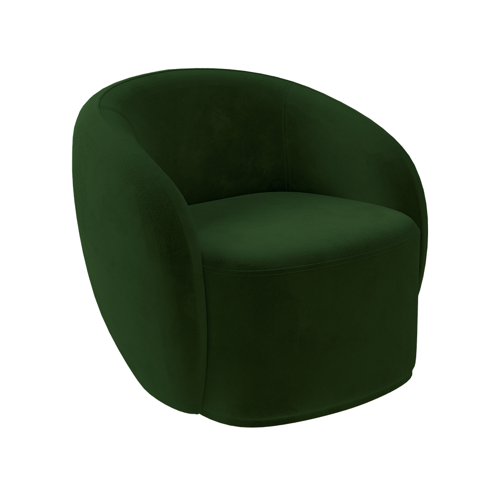 Poltrona Decorativa Sala de Estar Íbis Encosto Fixo Veludo Verde G33 - Gran Belo