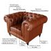 Poltrona Decorativa Sala de Estar Chesterfield Duo Couro Conhaque Brilho - Gran Belo