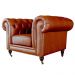 Poltrona Decorativa Sala de Estar Chesterfield Duo Couro Conhaque Brilho - Gran Belo