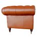 Poltrona Decorativa Sala de Estar Chesterfield Duo Couro Conhaque Brilho - Gran Belo