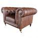 Poltrona Decorativa Sala de Estar Chesterfield Duo Couro Tabaco - Gran Belo