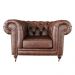 Poltrona Decorativa Sala de Estar Chesterfield Duo Couro Tabaco G40 - Gran Belo