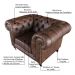 Poltrona Decorativa Sala de Estar Chesterfield Duo Couro Tabaco G40 - Gran Belo