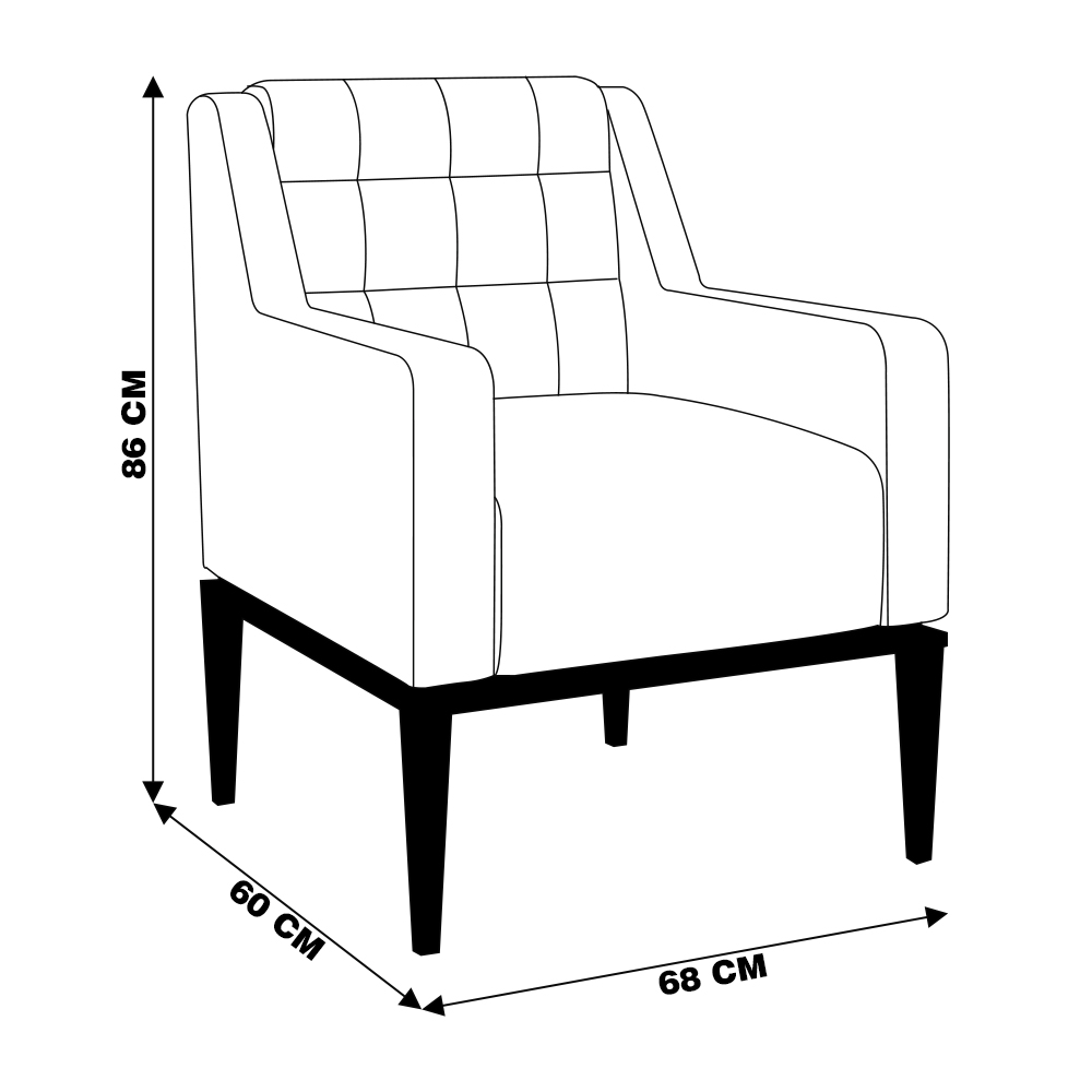 Poltrona Decorativa Sala de Estar Design Moderno Madonna Suede Bordô G52 - Gran Belo