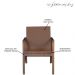 Poltrona Decorativa Sala de Estar Eden Com Couro Madeira Maciça Rustic Brown G54 - Gran Belo