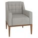 Poltrona Decorativa Sala de Estar Madonna Suede Cinza G52 - Gran Belo