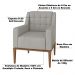 Poltrona Decorativa Sala de Estar Madonna Suede Cinza G52 - Gran Belo