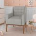 Poltrona Decorativa Sala de Estar Madonna Suede Cinza G52 - Gran Belo