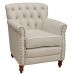 Poltrona Decorativa Sala de Estar Níger Pés Madeira Couro Off White G58 - Gran Belo