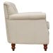 Poltrona Decorativa Sala de Estar Níger Pés Madeira Couro Off White G58 - Gran Belo