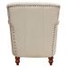 Poltrona Decorativa Sala de Estar Níger Pés Madeira Couro Off White G58 - Gran Belo