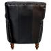 Poltrona Decorativa Sala de Estar Níger Pés Madeira Couro Preto G58 - Gran Belo