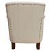 Poltrona Decorativa Sala de Estar Níger Pés Príncipe Couro Off White G58 - Gran Belo